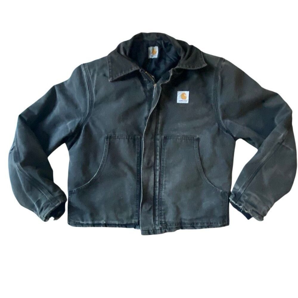 Vintage Carhartt JQ185 Arctic Quilted Black Corduroy Collar Jacket Black cut tag